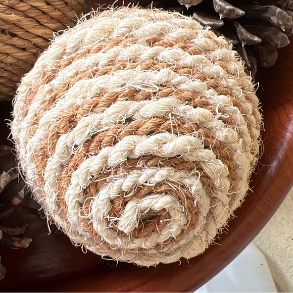 Decorative Hand Carved Wooden Bowl with Assorted Orbs Ball Fillers & Pine Cones - Picture 4 of 13